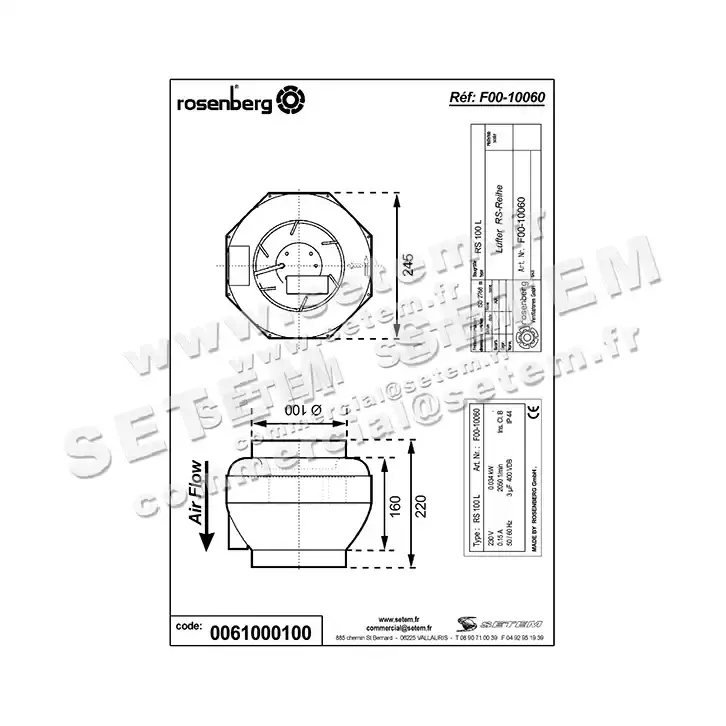 0061100100-VENTILATEUR ROSENBERG RS100L *U05.01* 3