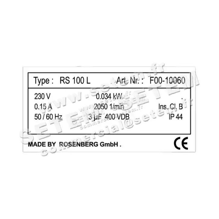 0061100100-VENTILATEUR ROSENBERG RS100L *U05.01* 5