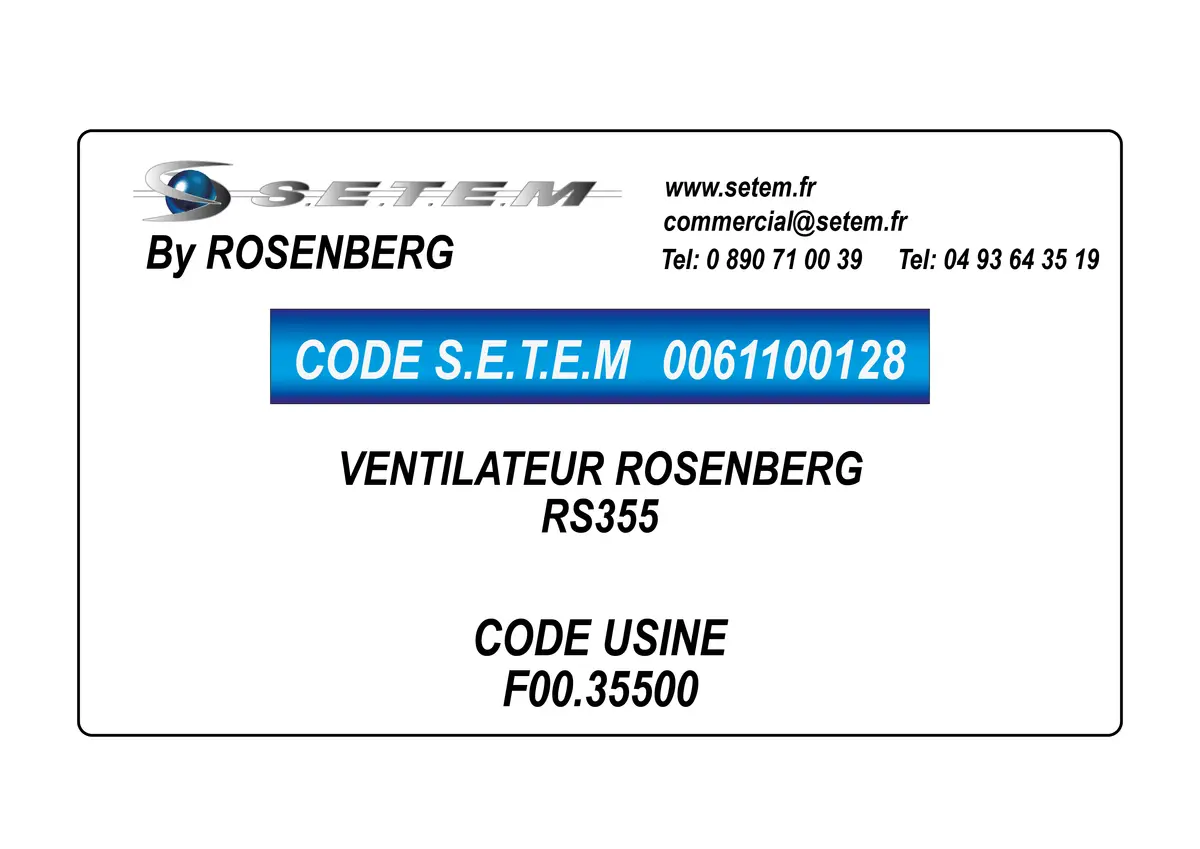 0061100128-VENTILATEUR ROSENBERG RS355 *F00.35500*