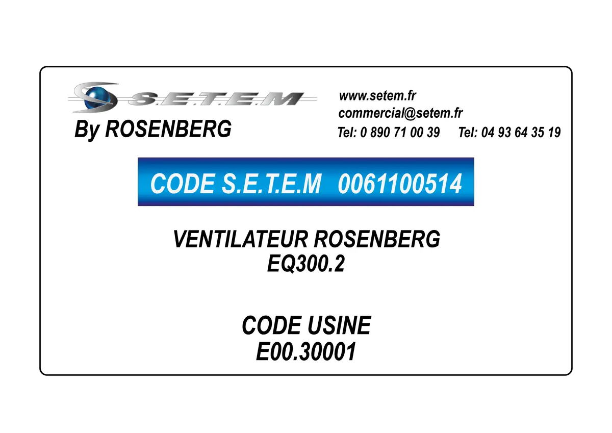 0061100514-VENTILATEUR ROSENBERG EQ300.2 *E00.30001*