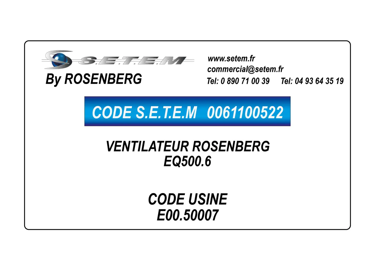 0061100522-VENTILATEUR ROSENBERG EQ500.6 *E00.50007*