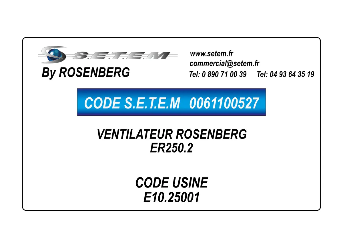 0061100527-VENTILATEUR ROSENBERG ER250.2 *E10.25001*