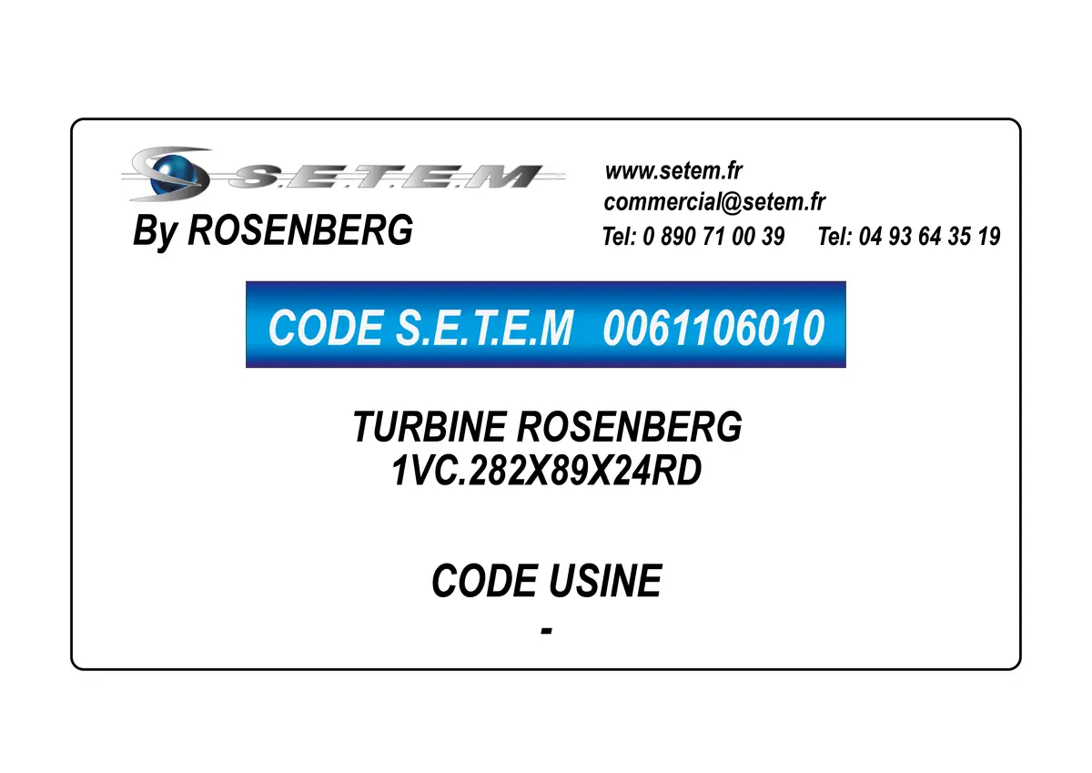 0061106010-TURBINE ROSENBERG 1VC.282X89X24RD