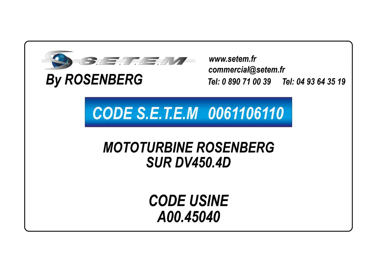 0061106110-MOTOTURBINE ROSENBERG SUR DV450.4D *A00.45040*