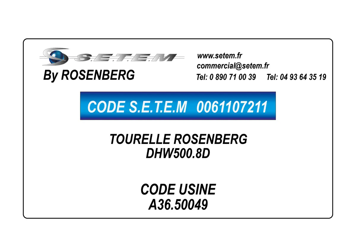 0061107211-TOURELLE ROSENBERG DHW500.8D *A36.50049*