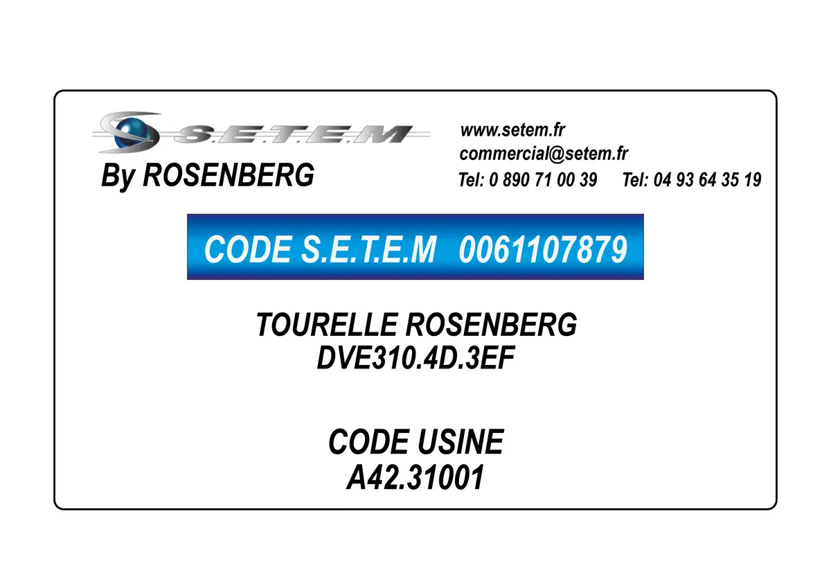 0061107879-TOURELLE ROSENBERG DVE310.4D.3EF *A42.31001*