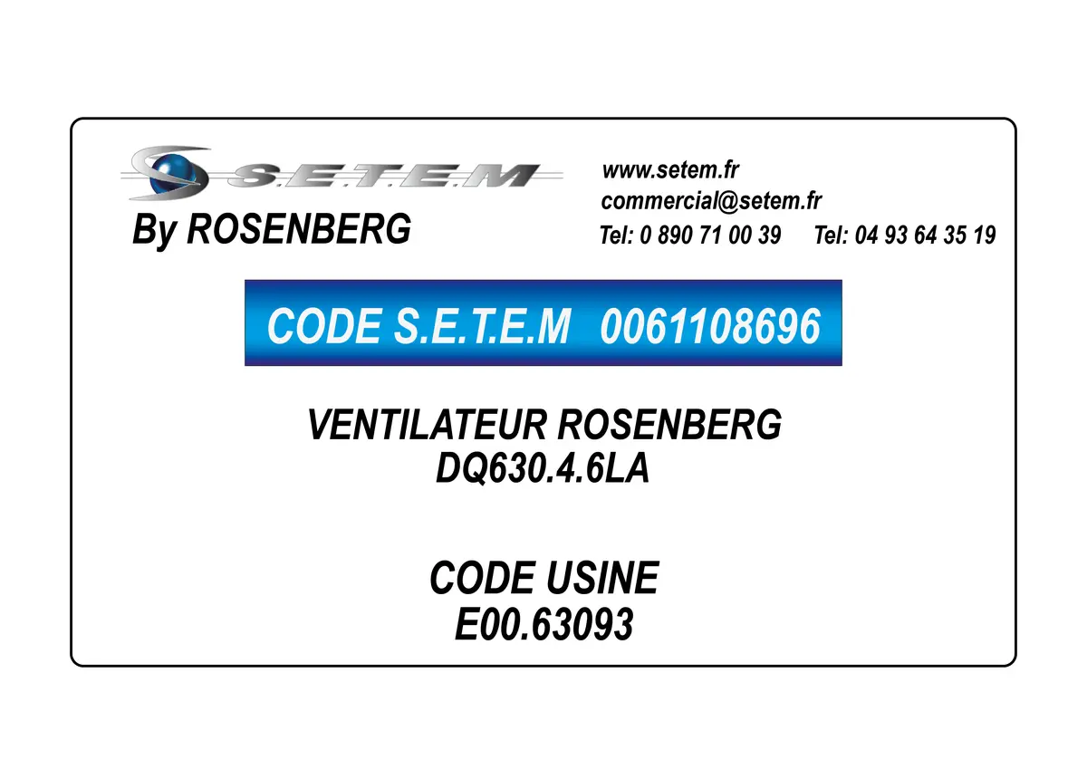0061108696-VENTILATEUR ROSENBERG DQ630.4.6LA *E00.63093*