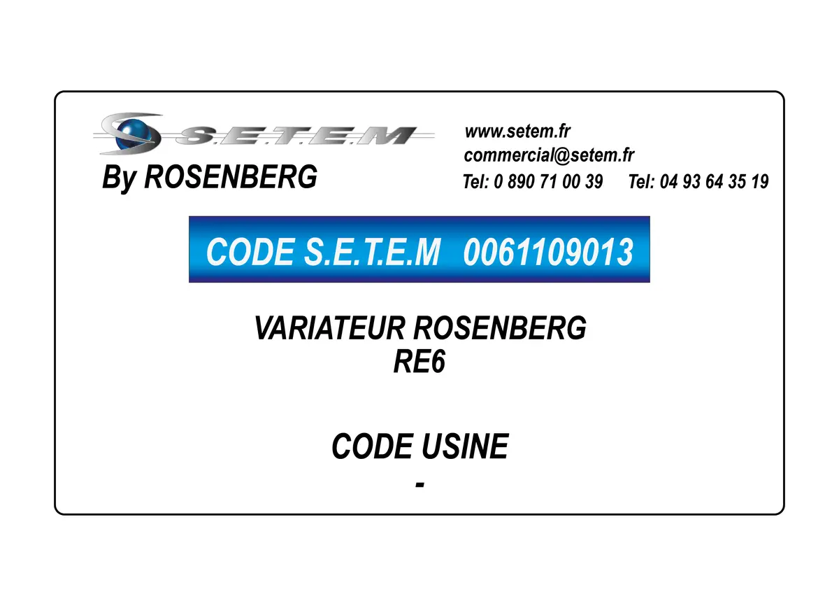 0061109013-VARIATEUR RE6 ROSENBERG