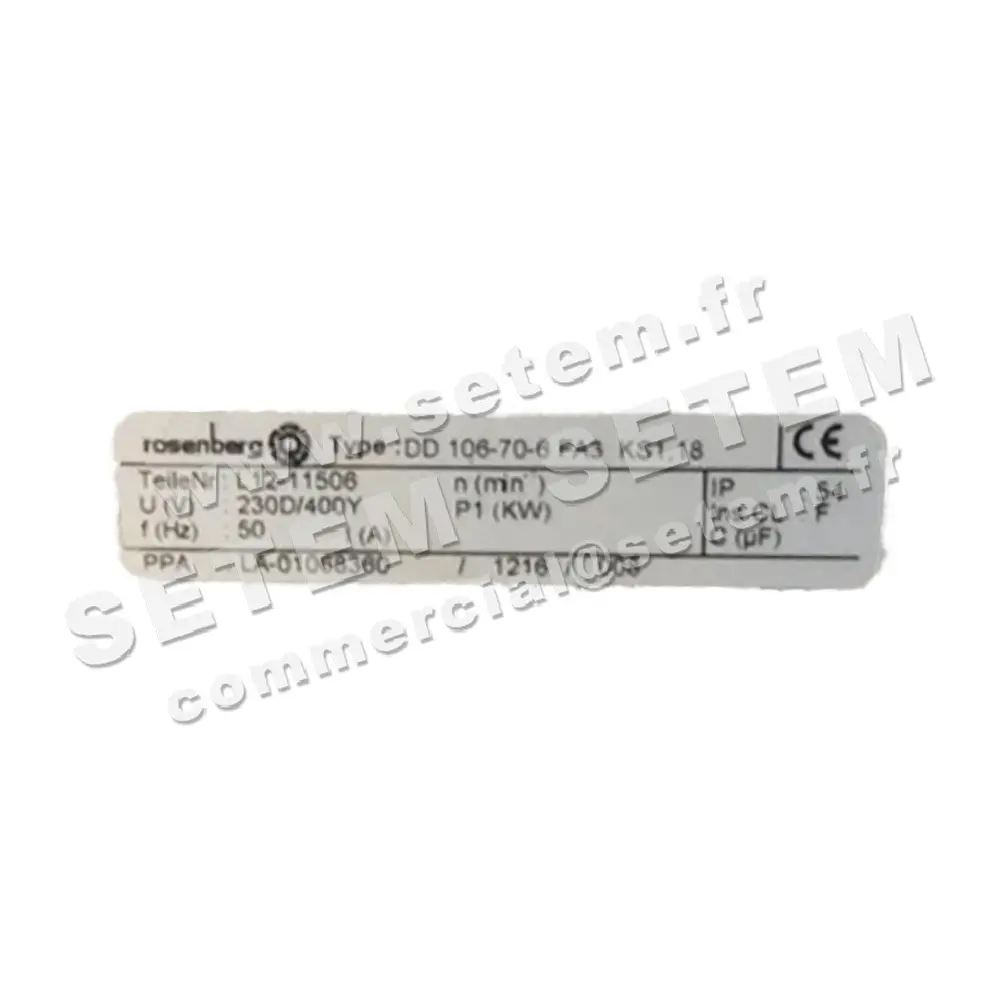0061109174-MOTEUR ROSENBERG DD106-70-6FA3KS1.18 *L12-11506* 2