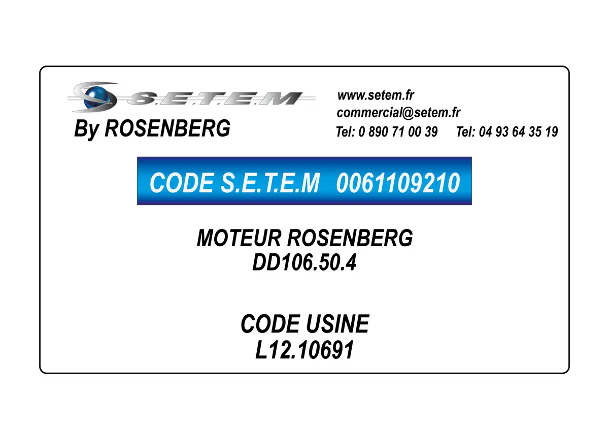 0061109210-MOTEUR ROSENBERG DD106.50.4 *L12.10691*