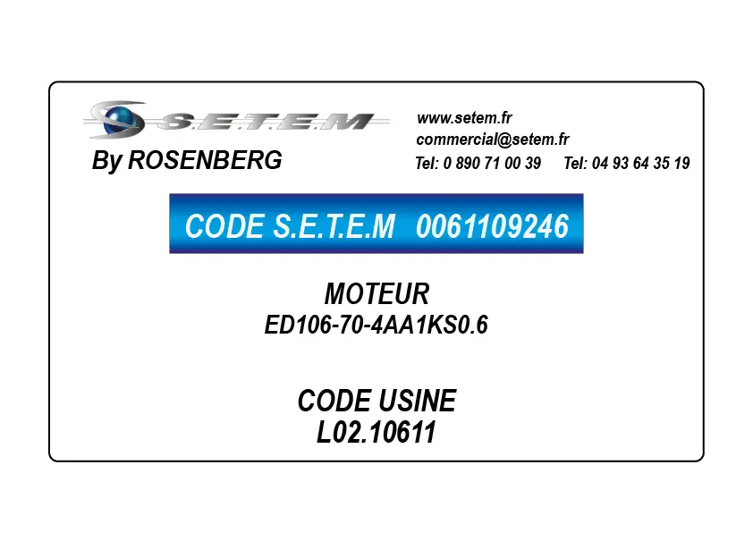 0061109246-MOTEUR ROSENBERG ED106-70-4AA1KS0.6 *L02.10611*
