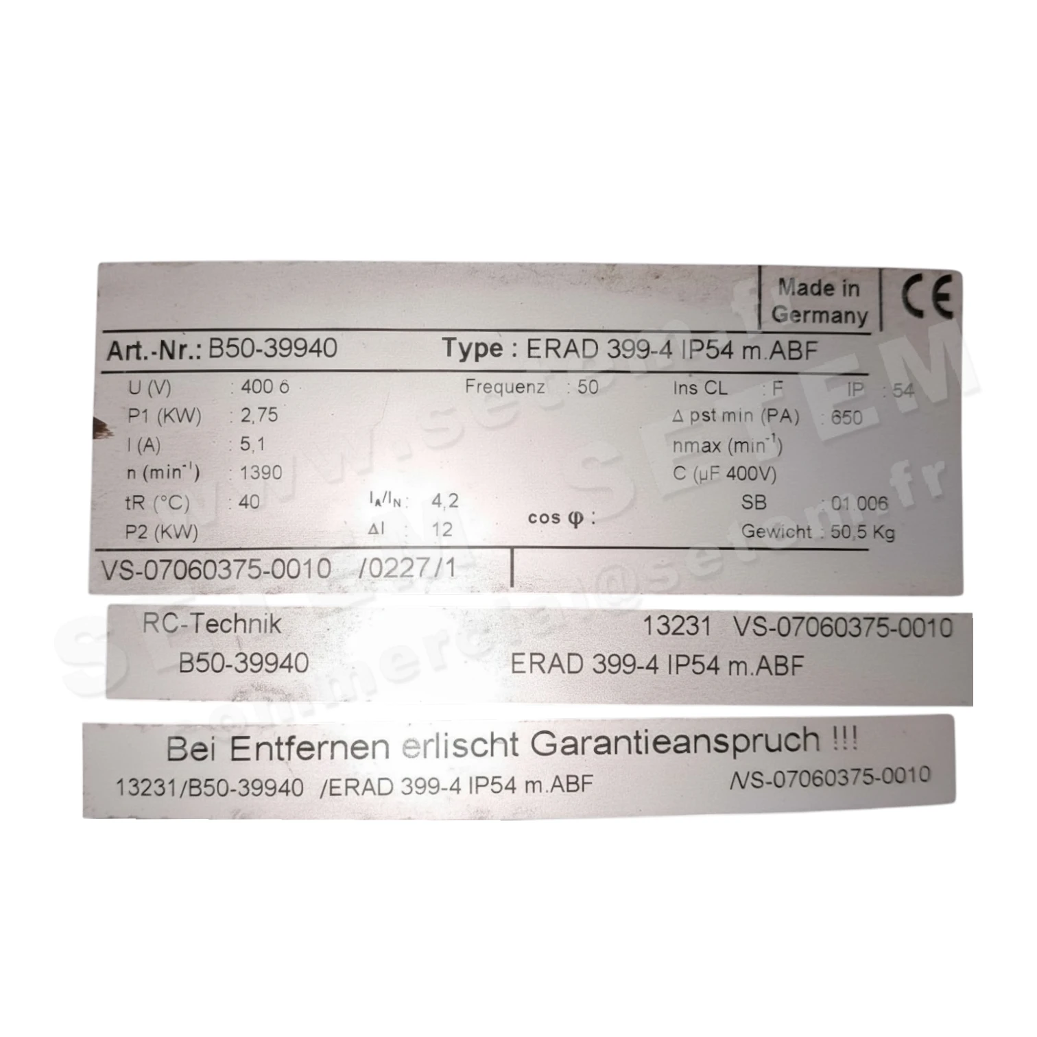 0061109596-VENTILATEUR ROSENBERG ERAD399.4 *B50.39940*