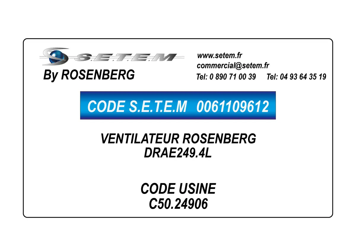 0061109612-VENTILATEUR ROSENBERG DRAE249.4L *C50.24906*