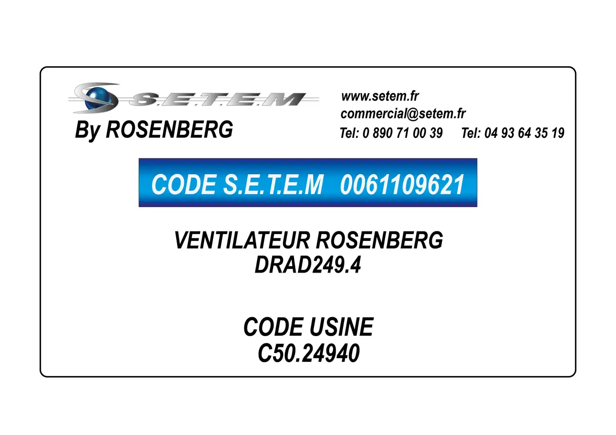 0061109621-VENTILATEUR ROSENBERG DRAD249.4 *C50.24940*