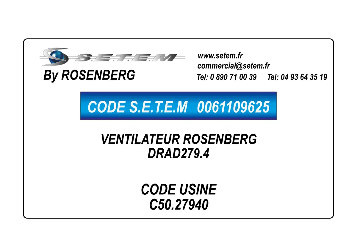 0061109625-VENTILATEUR ROSENBERG DRAD279.4 *C50.27940*