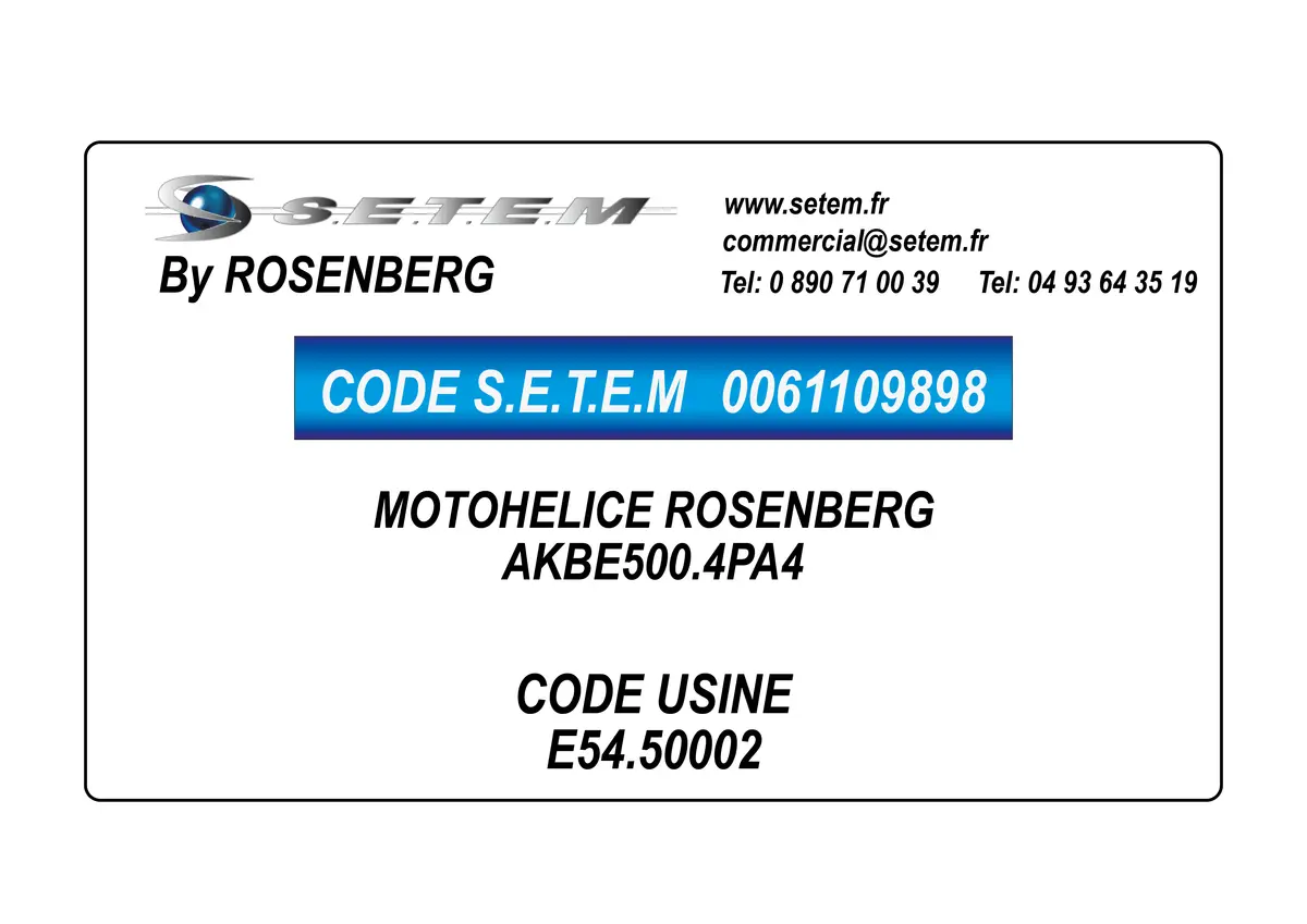 0061109898-MOTOHELICE ROSENBERG AKBE500.4PA4 *E54.50002*