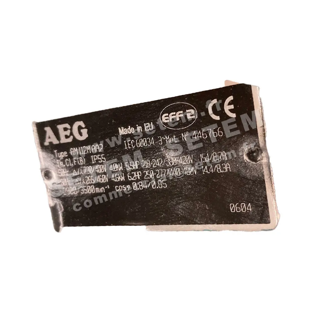 0061501200-MOTEUR AEG 4KW 2P T230/400V HA112 B3 AM112AA2 2