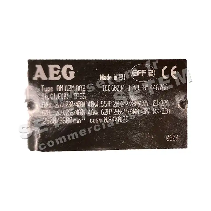 0061501200-MOTEUR AEG 4KW 2P T230/400V HA112 B3 AM112AA2