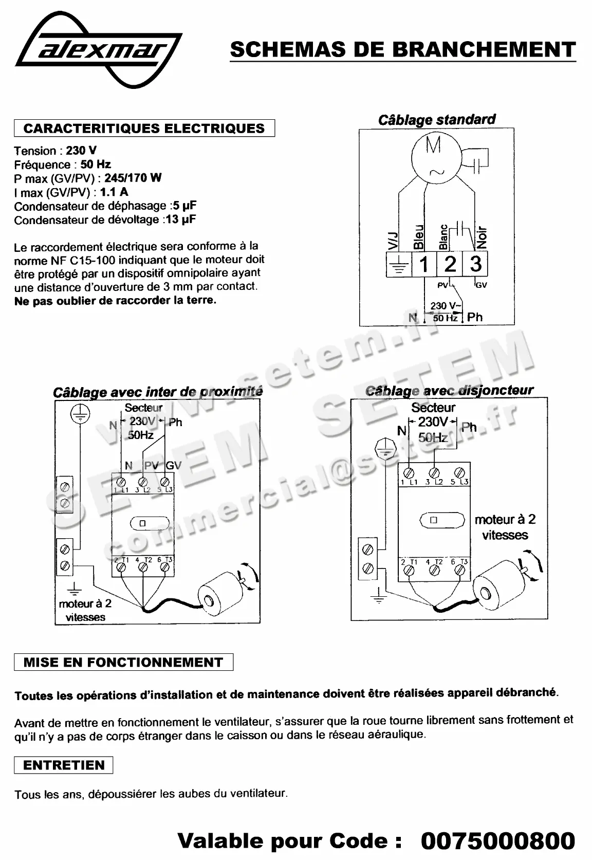 0075000800-ENSEMBLE MOTEUR ALEXMAR 90641009 TURBINE * 200X100X12.7 * 4