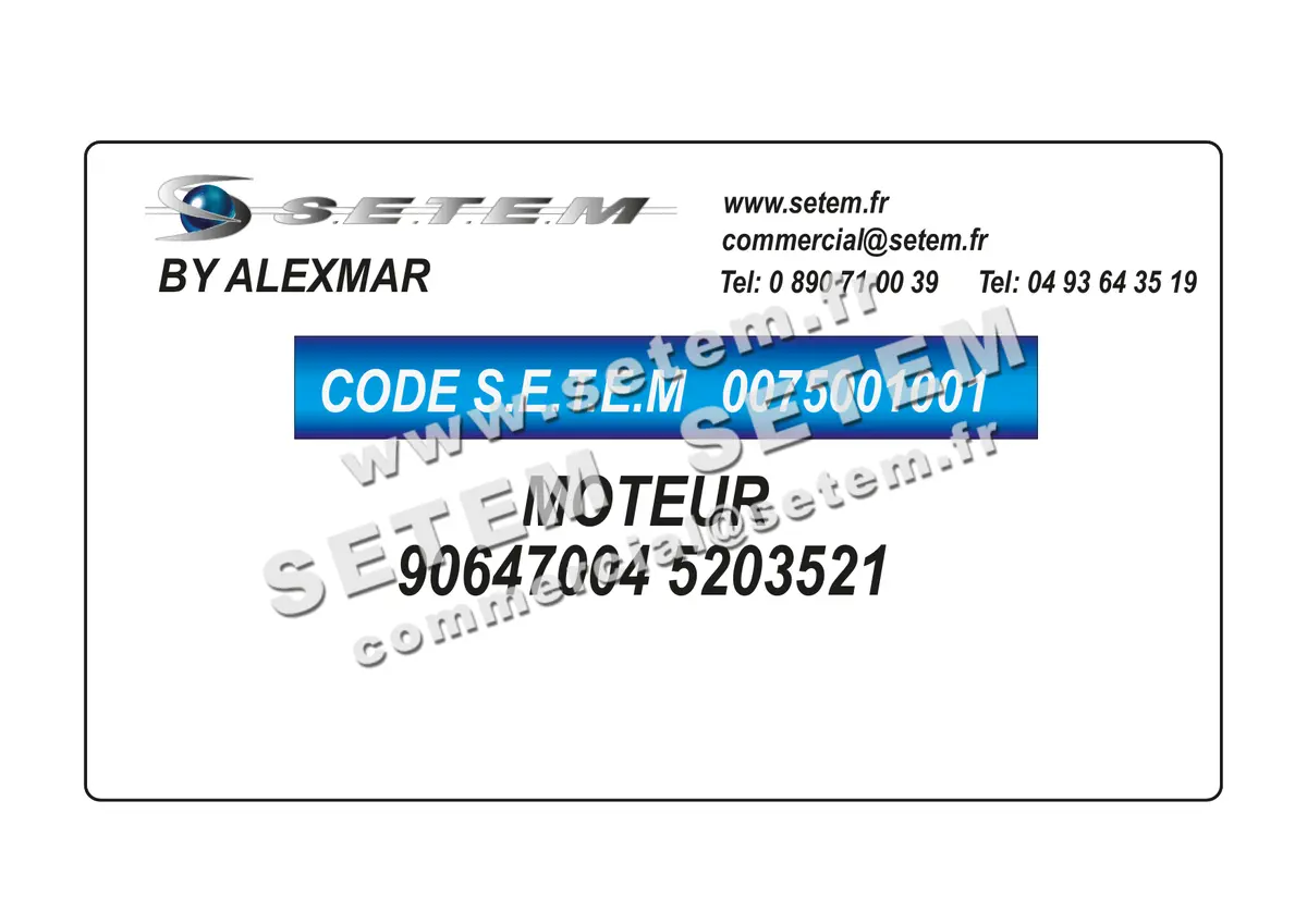 0075001001-MOTEUR ALEXMAR 90647004 "5203521"