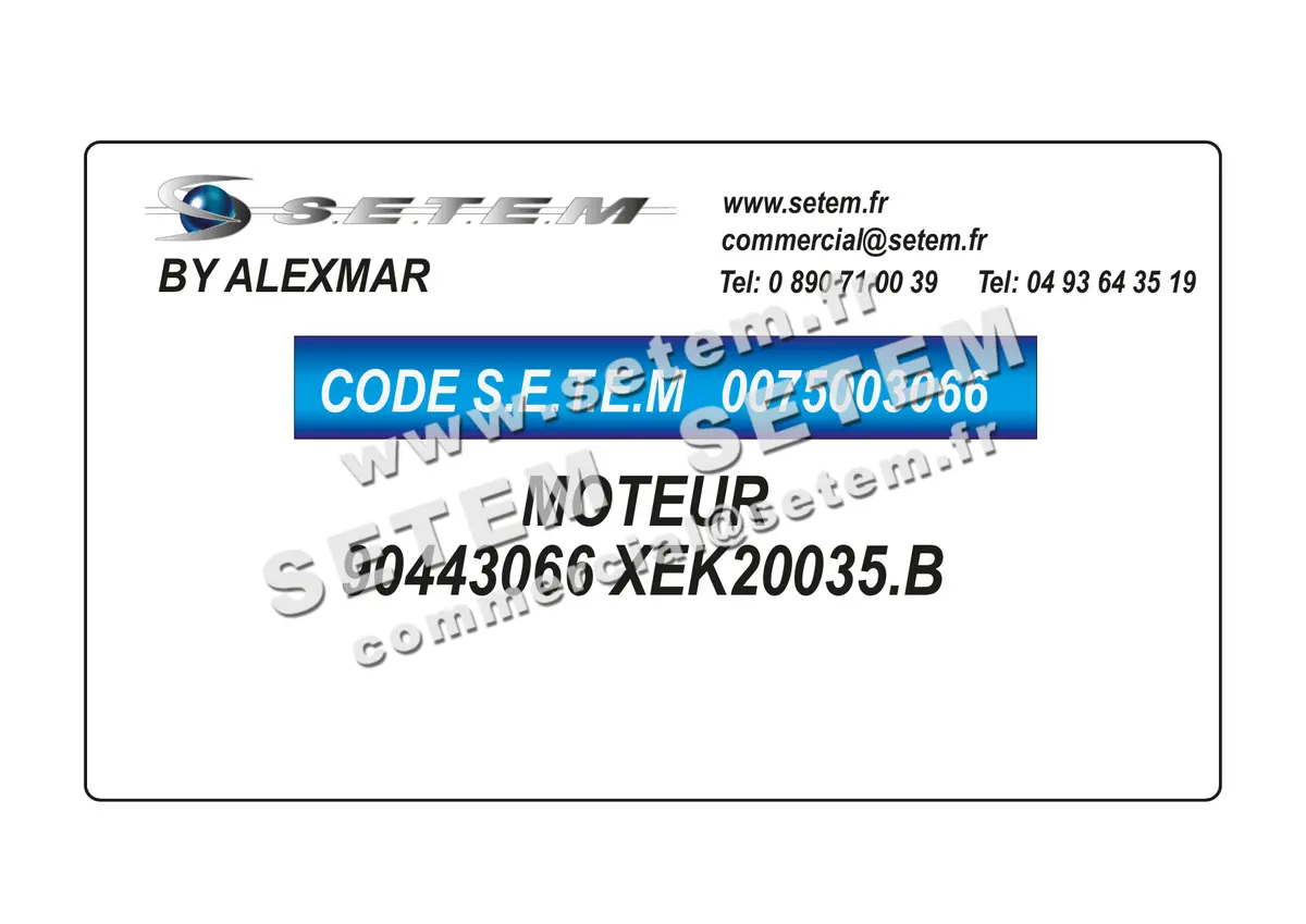 0075003066-MOTEUR ALEXMAR 90443066 "XEK20035.B"