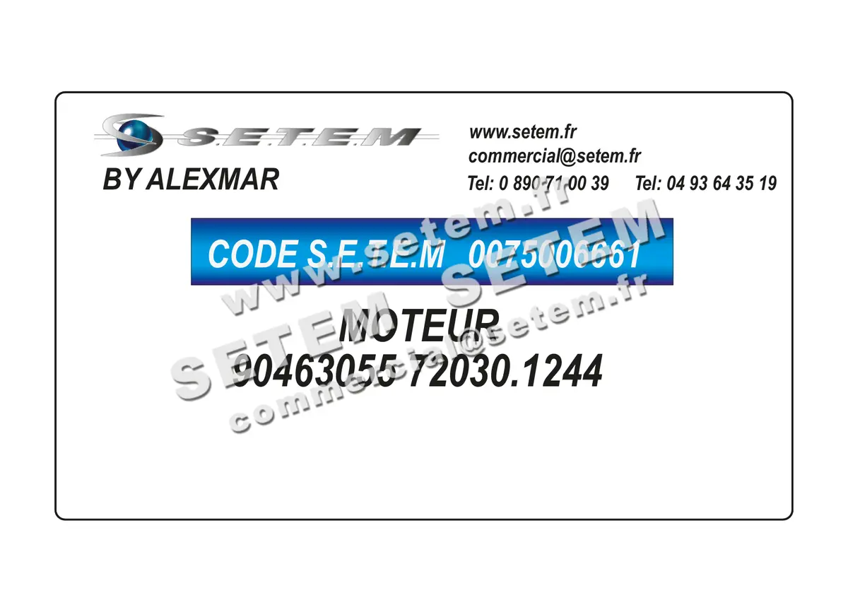 0075006661-MOTEUR ALEXMAR 90463055 "72030.1244"