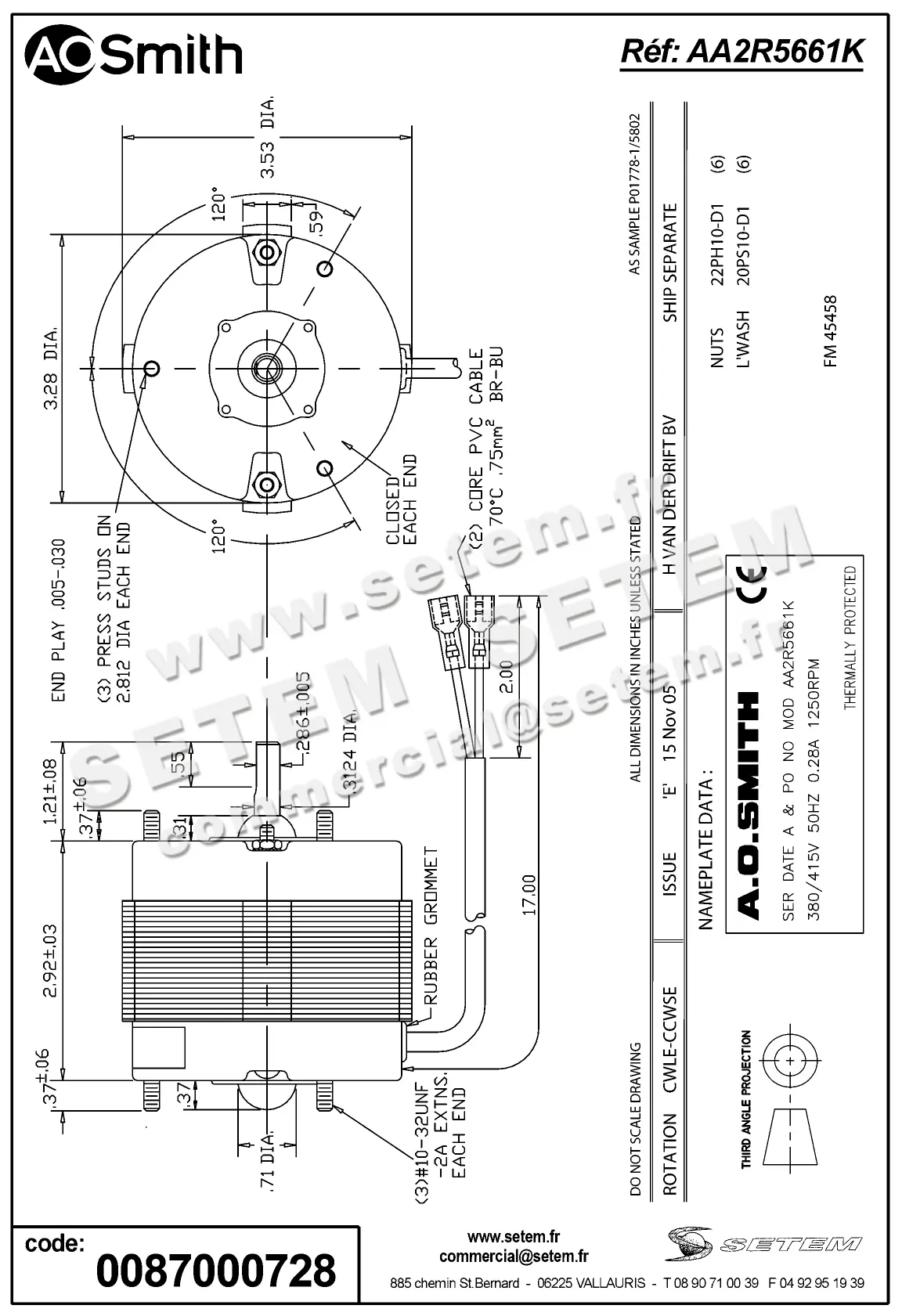 0087000728-MOTEUR AOSMITH AA2R5661K 2