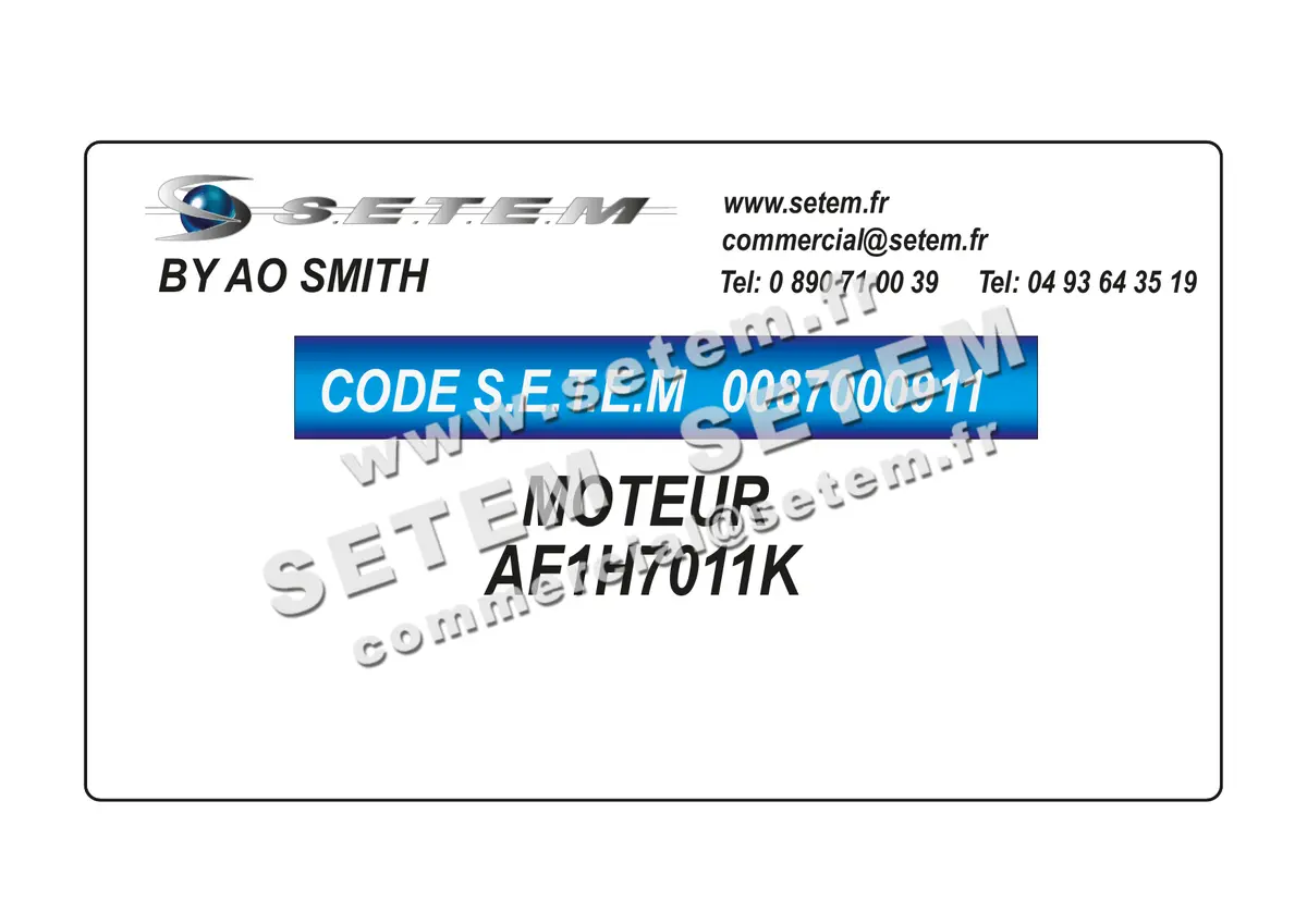 0087000911-MOTEUR AOSMITH AF1H7011K