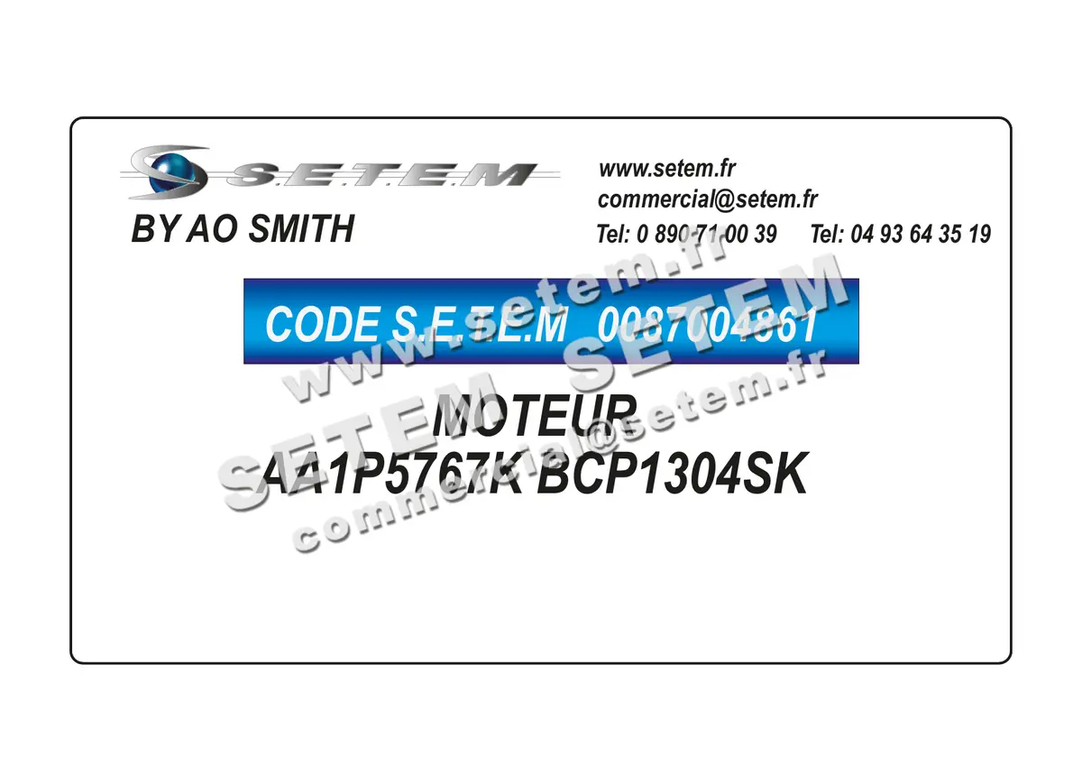0087004861-MOTEUR AOSMITH AA1P5767K BCP1304SK