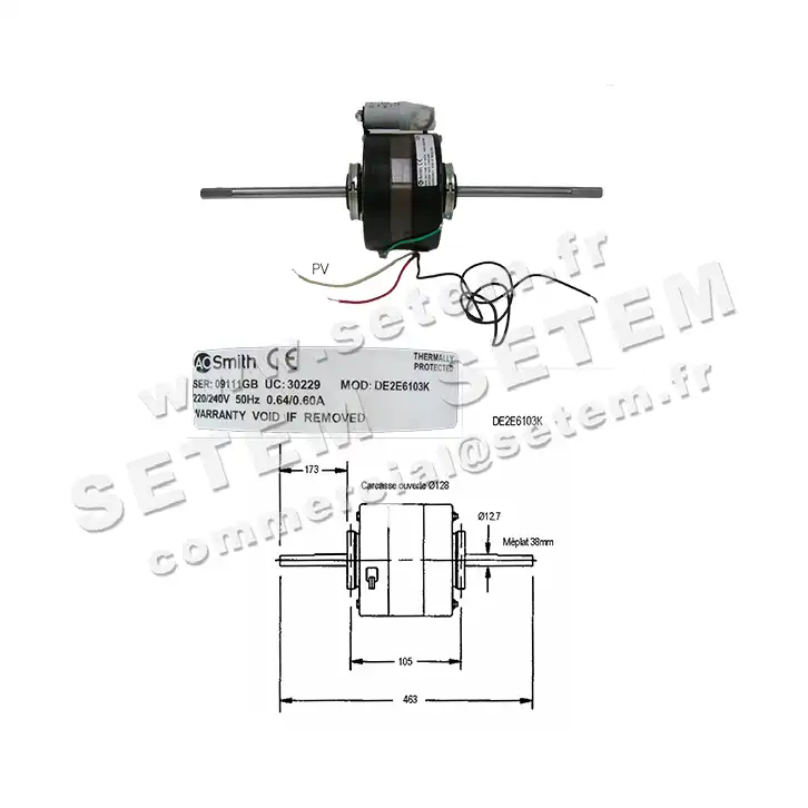 0087006103-MOTEUR AOSMITH DE2E6103K 4