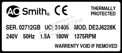 0087006228-MOTEUR AOSMITH DE2J6228K 3