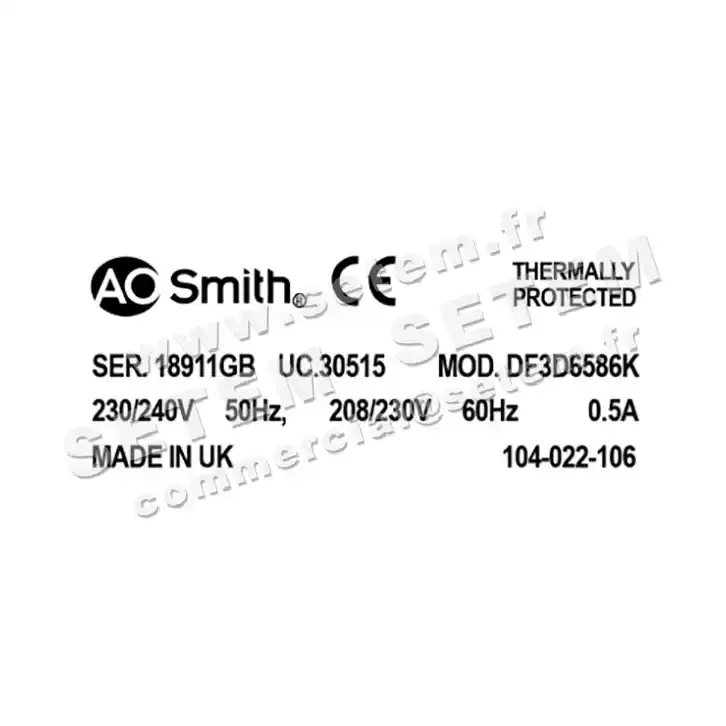 0087006586-MOTEUR AOSMITH DF3D6586K 3