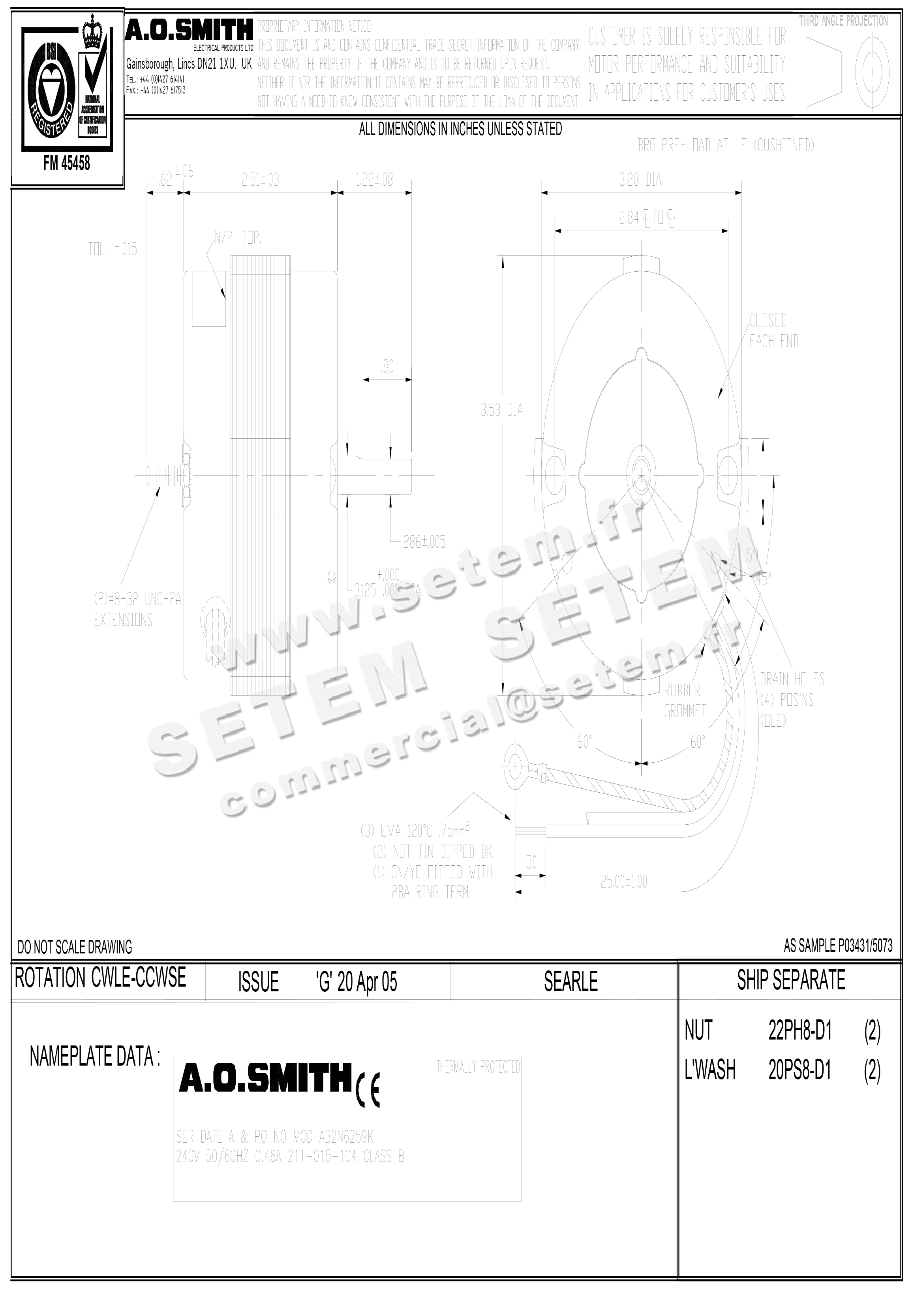 0087009106-MOTEUR AOSMITH AB2N6259K "211.015.104" 9