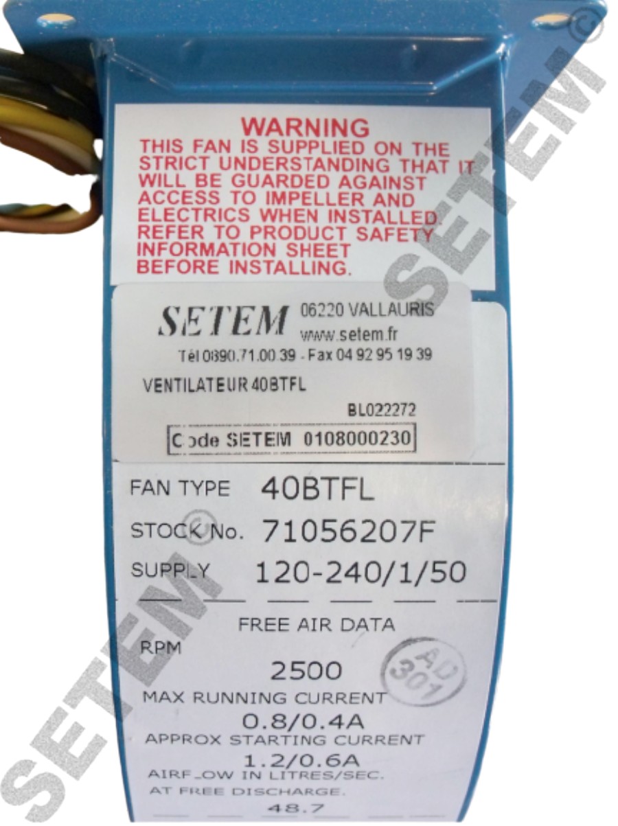 0108000230-VENTILATEUR AIRFLOW 40BTFL *71056207F* 9