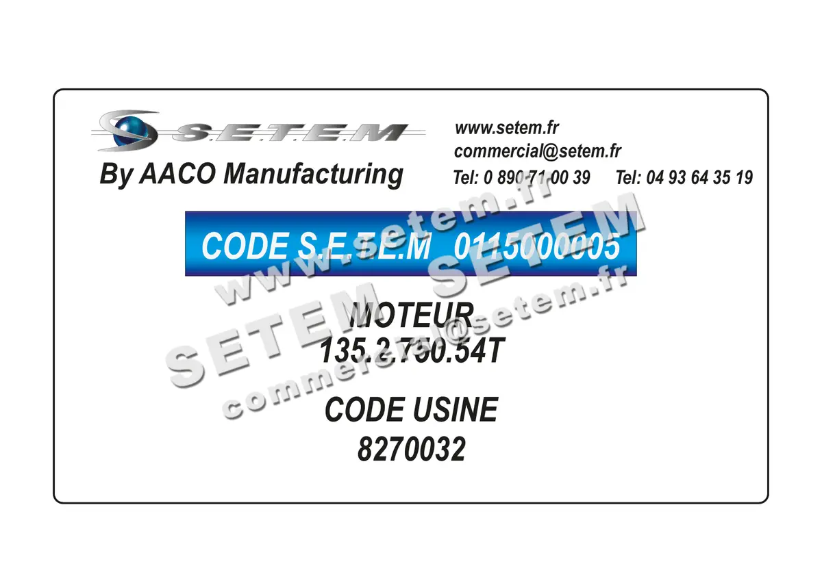 0115000005-MOTEUR AACO 135T *8270032*