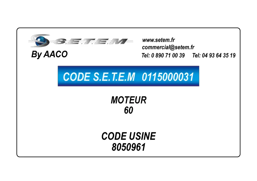 0115000031-MOTEUR AACO 60 *8050961*