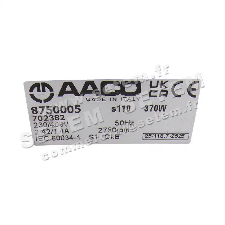 0115000245-MOTEUR AACO 8750005 S110 370W 230/400V 50Hz 3