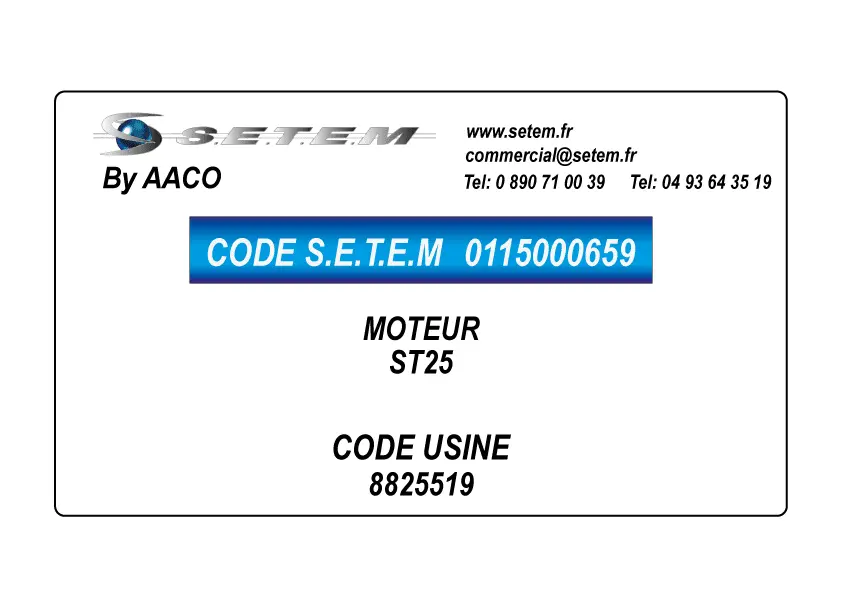0115000659-MOTEUR AACO ST25 *8825519* 2