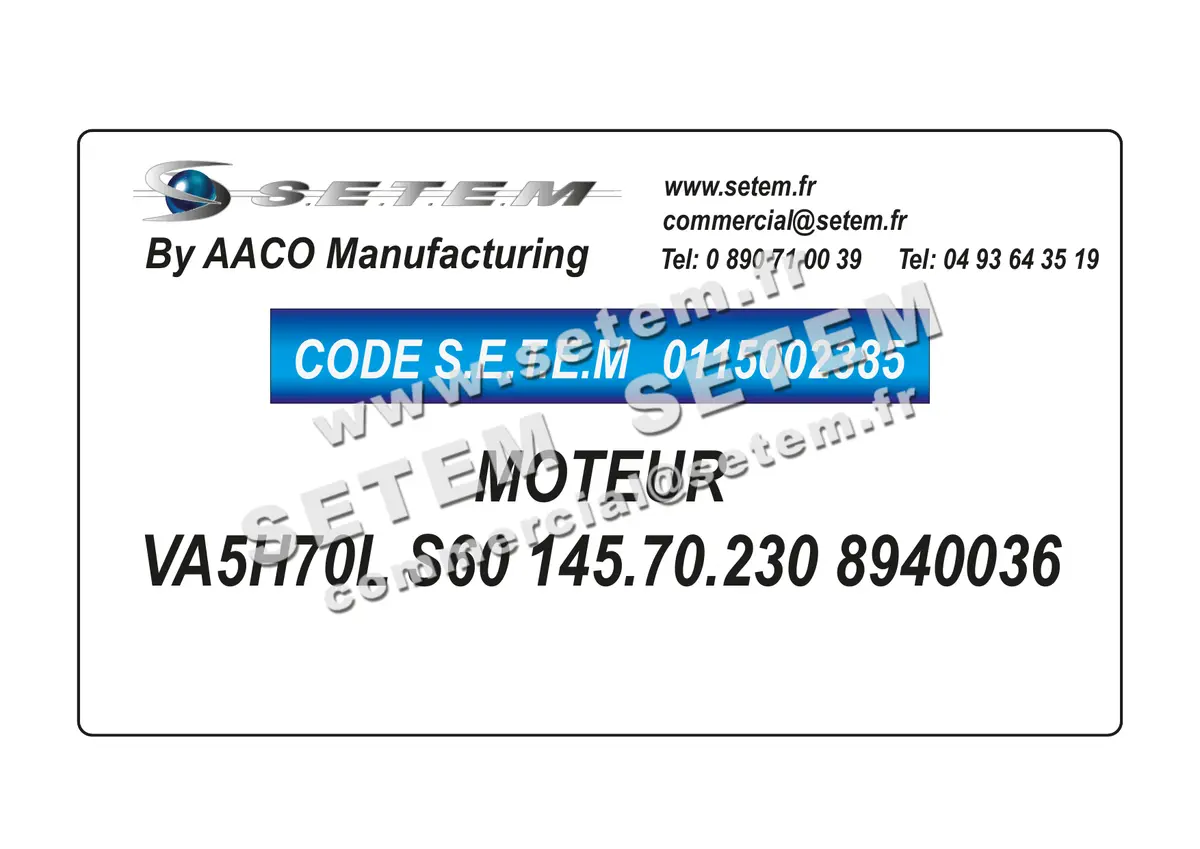 0115002385-MOTEUR AACO VA5H *8940036*