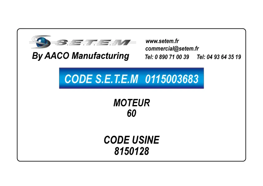 0115003683-MOTEUR AACO 60 *8150128* 2