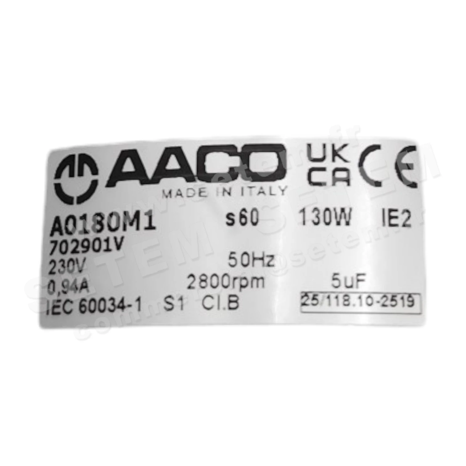 MOTEUR S60 *A0180M1* 4