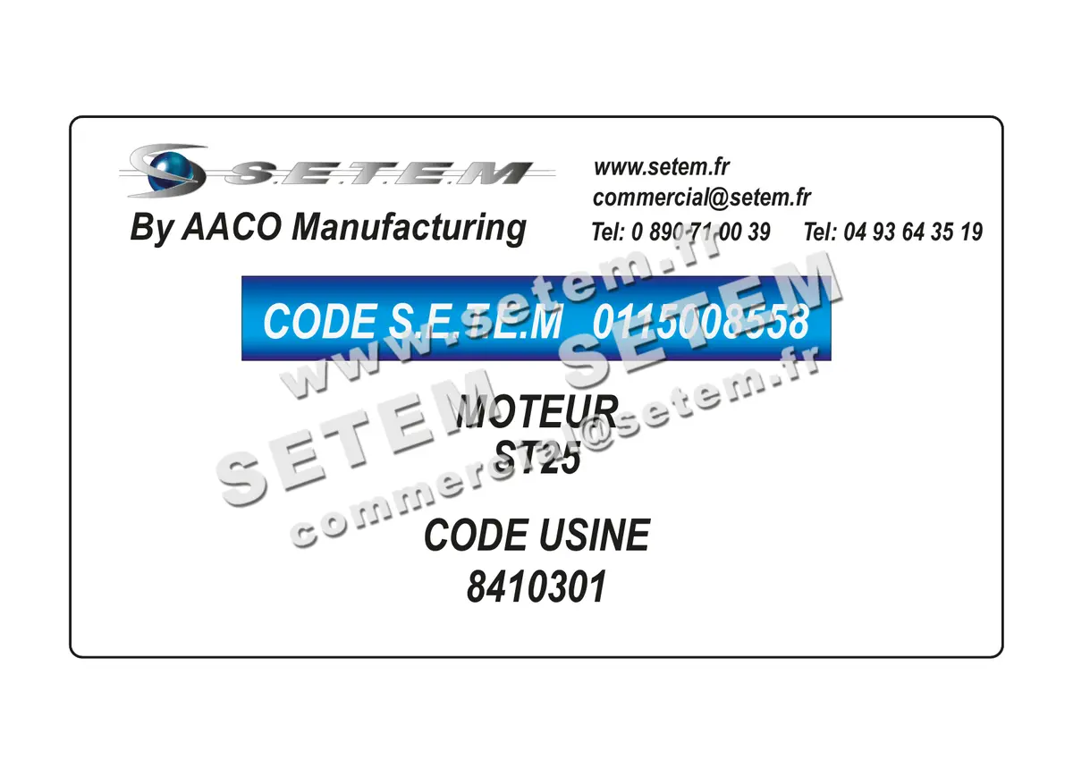 0115008558-MOTEUR AACO ST25 *8410301* 2