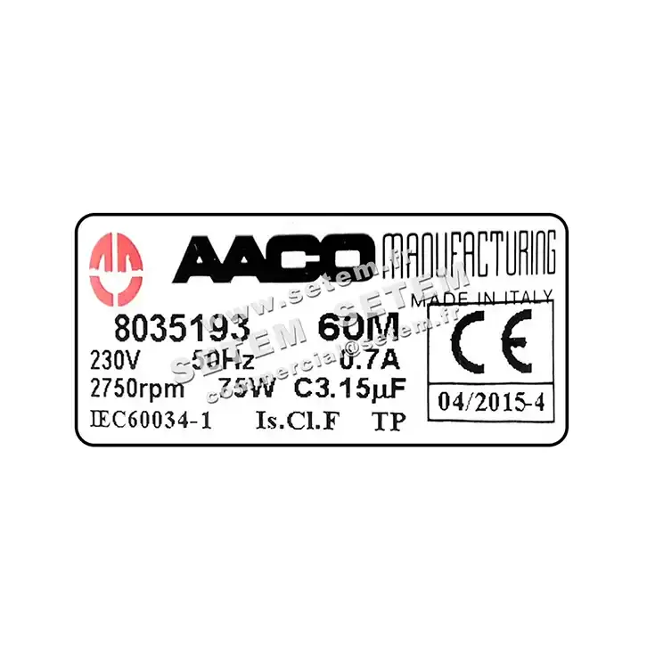 0115009142-ENSEMBLE MOTEUR AACO 60M *8035193* 2
