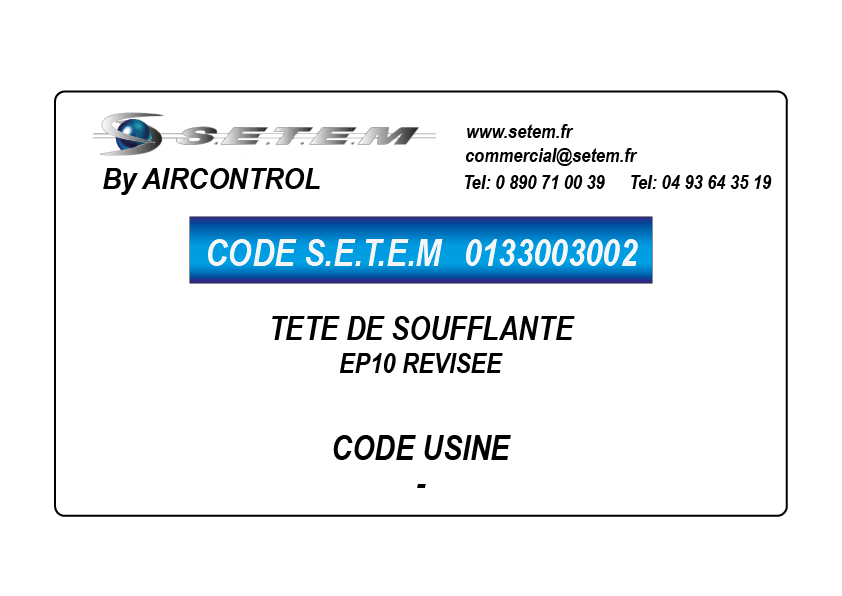 TETE DE SOUFFLANTE EP10 REVISEE