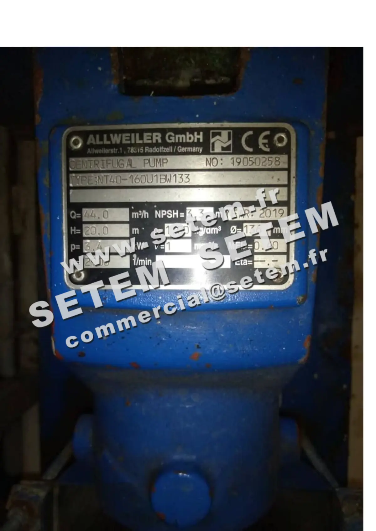 0135501000-POMPE ALLWEILER NT40-160U1BW133