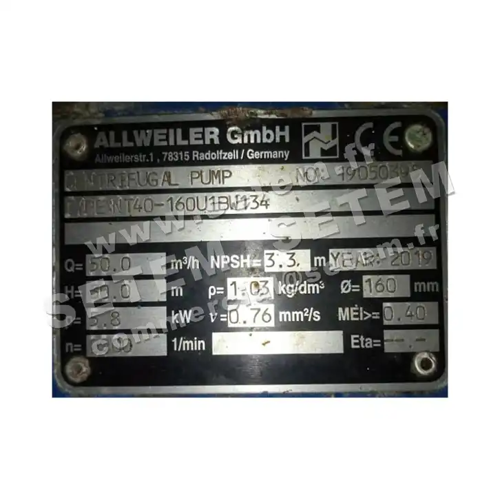 0135501300-POMPE ALLWEILER NT40-190U1BW134 *19050595*