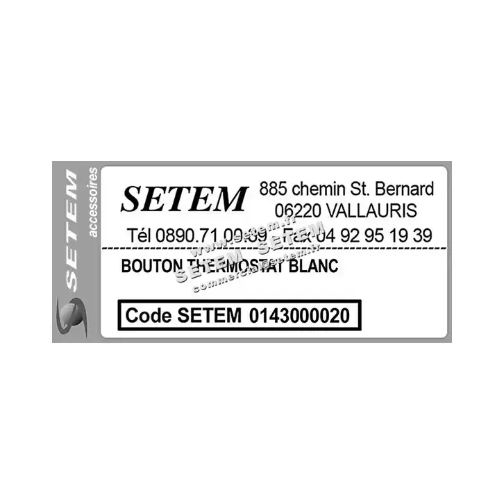 0143000020-BOUTON THERMOSTAT AIRWELL BLANC 2