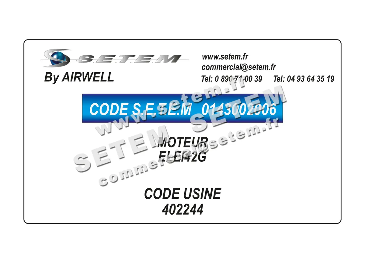 0143002006-MOTEUR AIRWELL ELEI42G *402244*