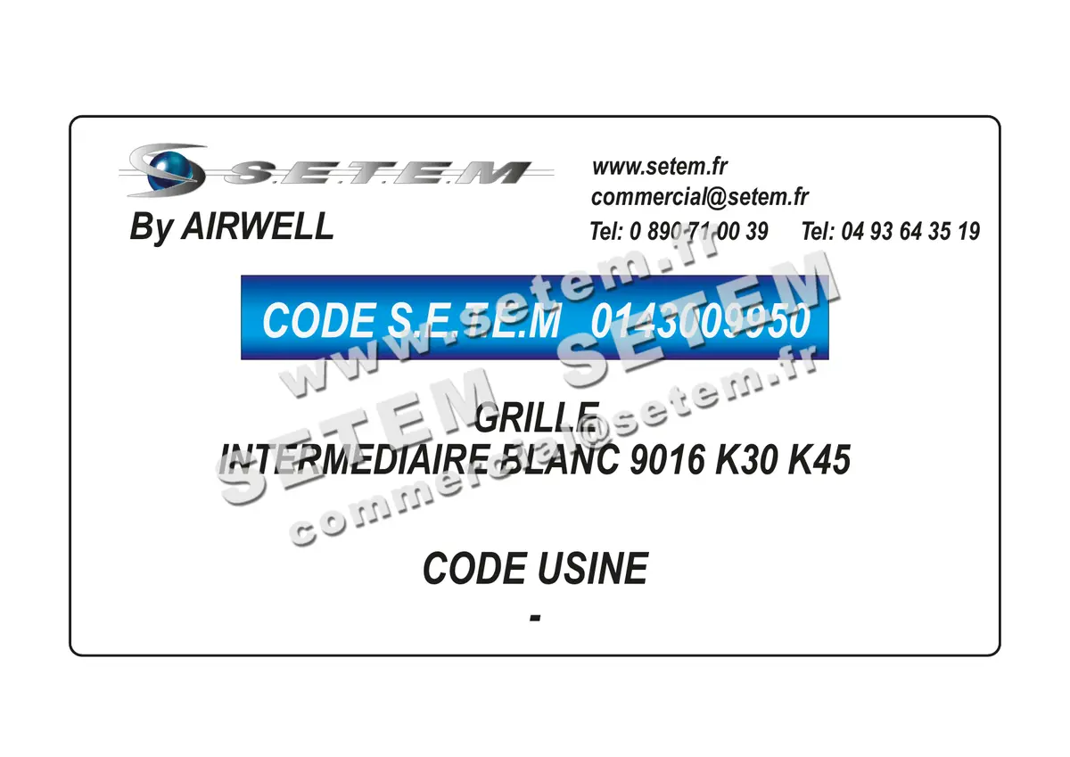 0143009950-GRILLE AIRWELL INTERMEDIAIRE BLANC 9016 K30 K45 3