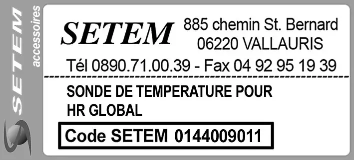 0144009011-SONDE DE TEMPERATURE POUR HR GLOBAL